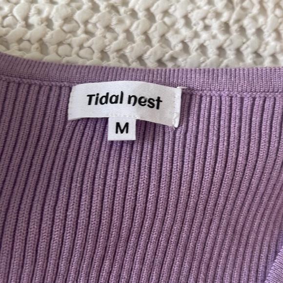 CUTE PURPLE RIBBED CARDIGAN - Picture 2 of 3